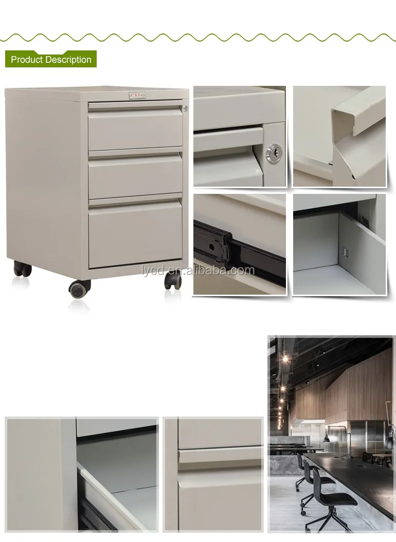 Small Cash Drawer .3 Drawer Steel Mobile Pedestal Buy