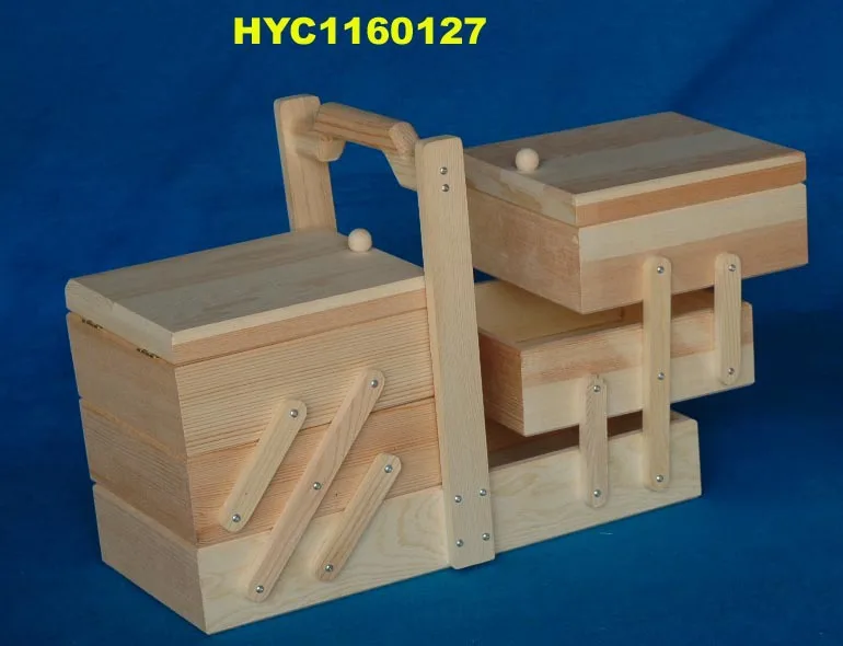 Unfinished Raw Wooden Accordion Sewing Box Buy Folding Wooden Sewing
