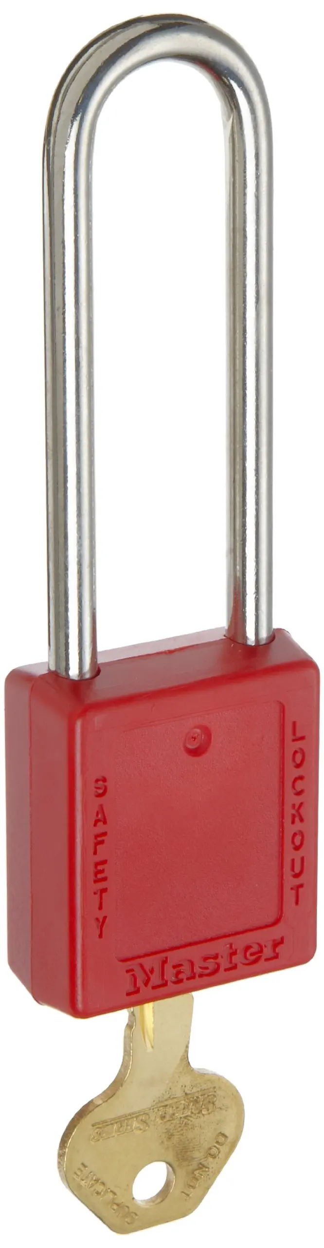 Red Bumper Master Lock 3KAMKRED Safety Lockout Master Keyed Padlock with 3//4-inch Clearance
