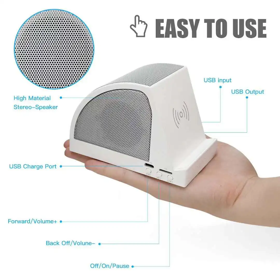 New Arrivals Wireless Charger Speaker Qi Wireless Speaker With Power Bank - ANKUX.COM