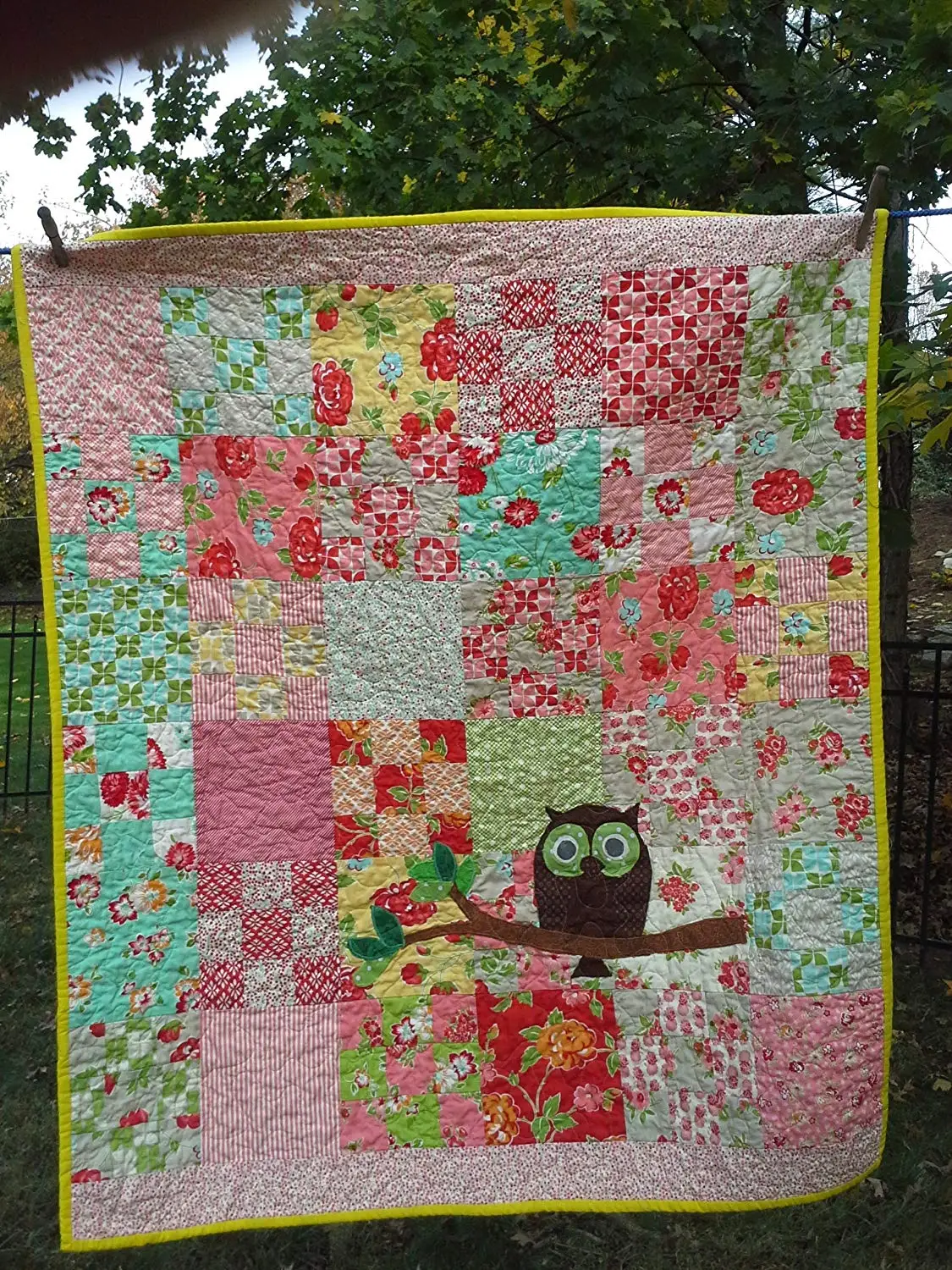 Nursery Quilt Fabric Find Deals On Line Get Quotations Baby Owl Woodlandl Quilt Nursery Bedding