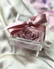 Custom made acrylic mini rose box, clear single rose box, square acrylic box