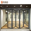 Glass Fireproof Frosted Internal Four Panels Folding/foldable/accordion bi-fold Systems Storm Door