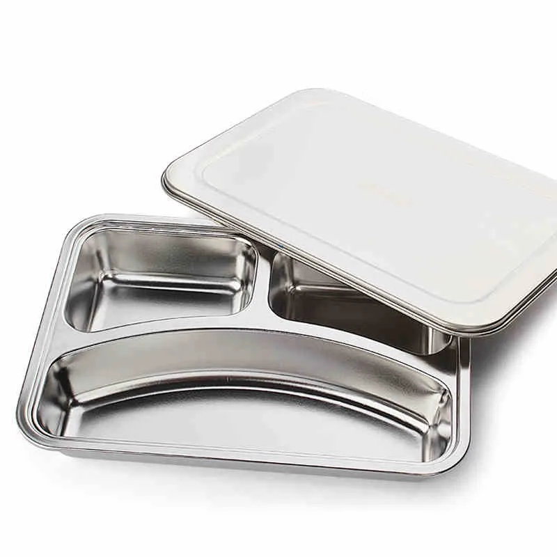 Direct Factory 3 Compartment Stainless Steel Mess Tray For Catering ...