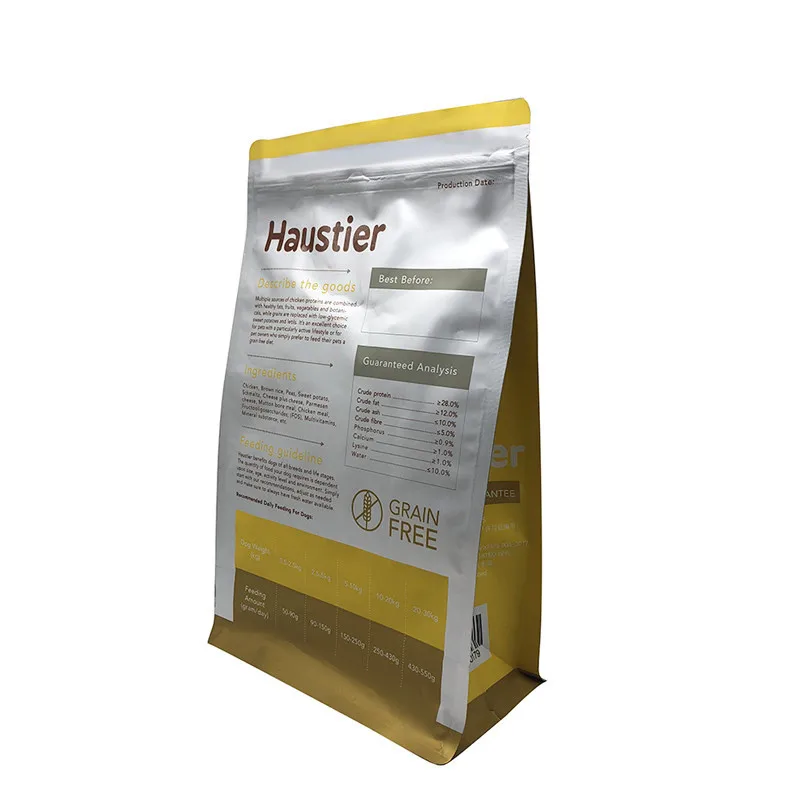 Eight - edge sealed pet food packaging bags have a large quantity of standing up zipper plastic bags 11
