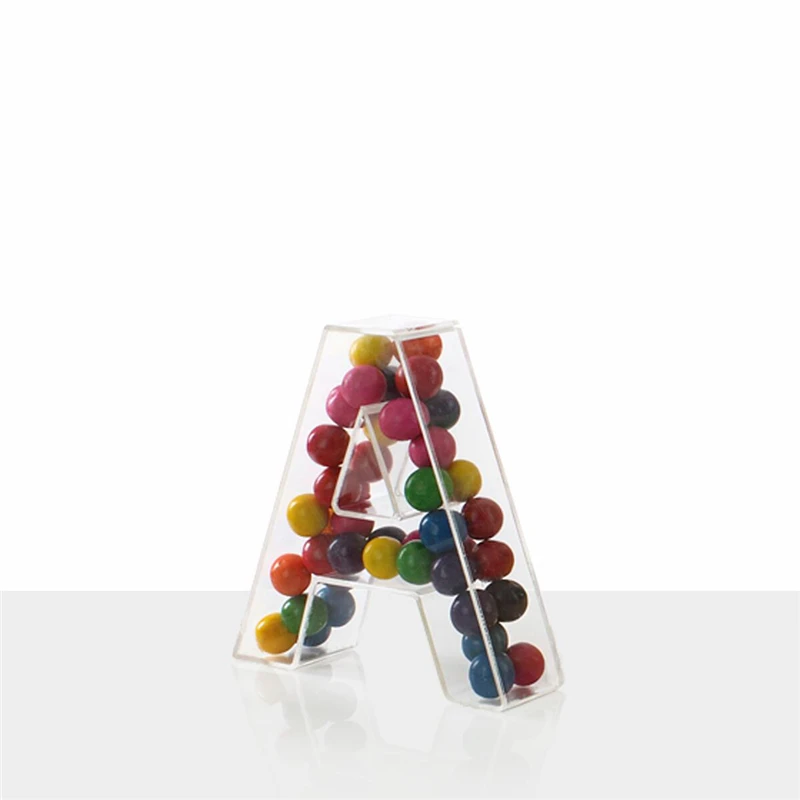 Big Letter Shaped Clear Plexiglass Container Acrylic Candy Box Design