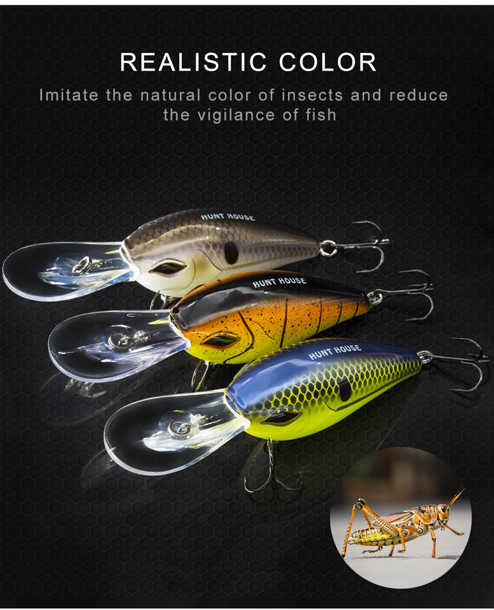 Hunthouse Japan 3d Eyes Fishing Lures Crankbait Fishing Lure 70mm ...