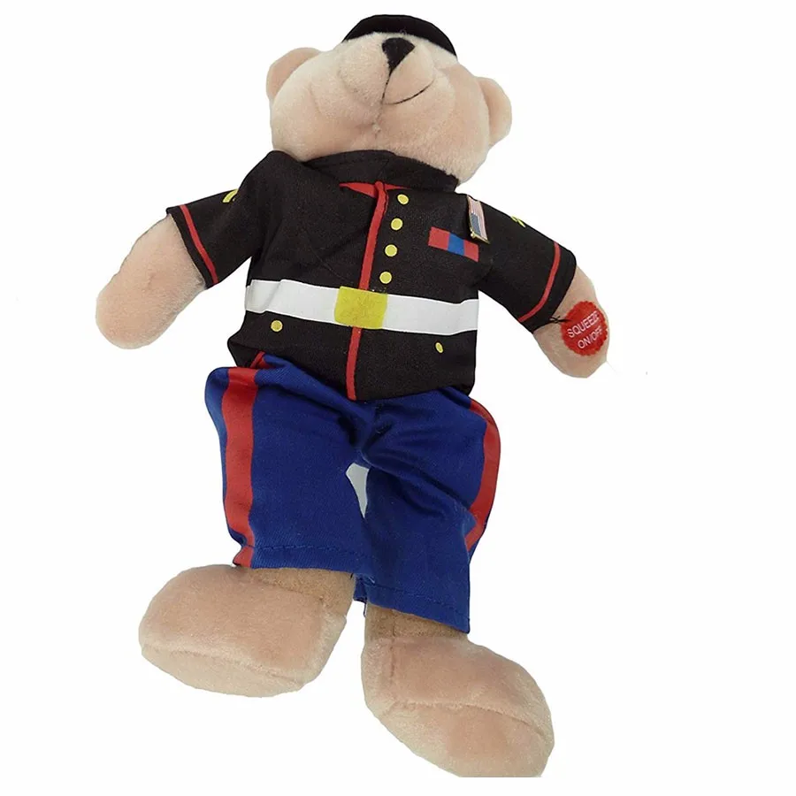 D674 Plush Bear Singing Military Hero Marines Teddy Brown Luxury Suit ...