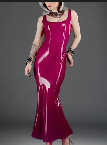 100% 天然乳胶手工女人长乳胶连衣裙 - buy 乳胶礼服,乳胶制服,乳胶晚