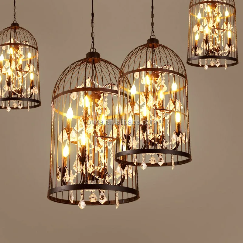 American Countryside Retro Metal Crystal Bird Cage Chandeliers Chandelier Lighting Pendant Light American Countryside Retro Metal Crystal Bird Cage Chandeliers Chandelier Lighting Pendant Light