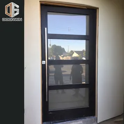 Teak wood and aluminum French style casement window with grill design