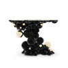Modern stainless steel console table with spherical shell