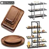 Commercial restaurant equipment wood display stand and riser catering buffet on ice serving tray for sale