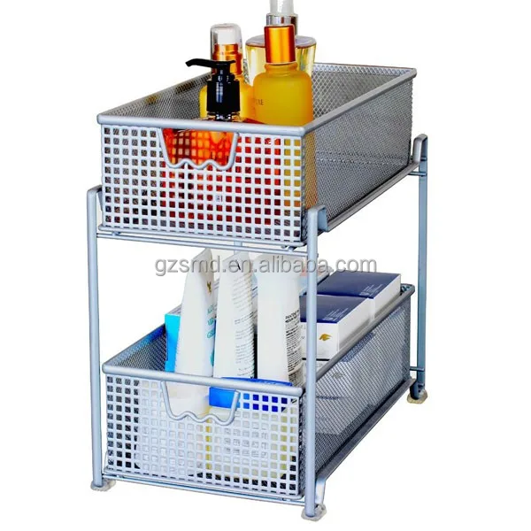 Kitchen 2 Tiers Metal Mesh Drawer Storage Cabinet Buy Drawer