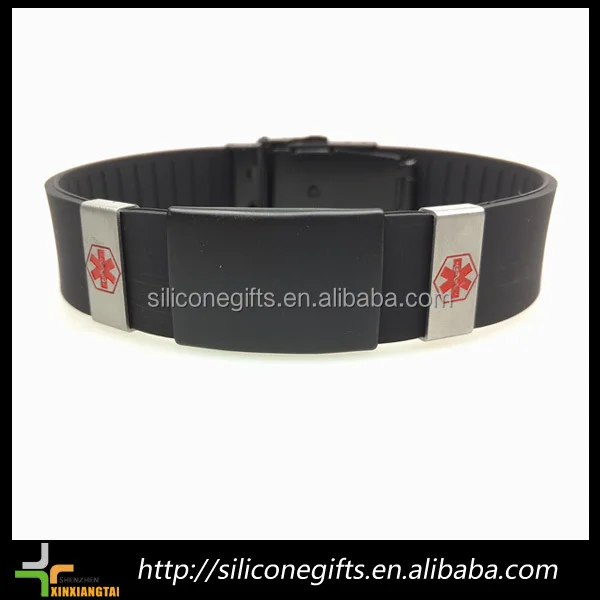 Silicone Emergency Qr Code Id Bracelet With Stainless Steel Buckle And Clasp Buy Qr Code