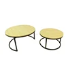 American Luxury living room furniture iron Round Marble Coffee side Table