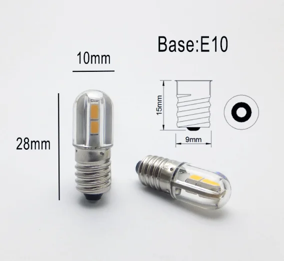 T4w E10 Ba9s Miniature Led Instrument Bulb 1w 90lm 6v 12v 24v 36v 48v