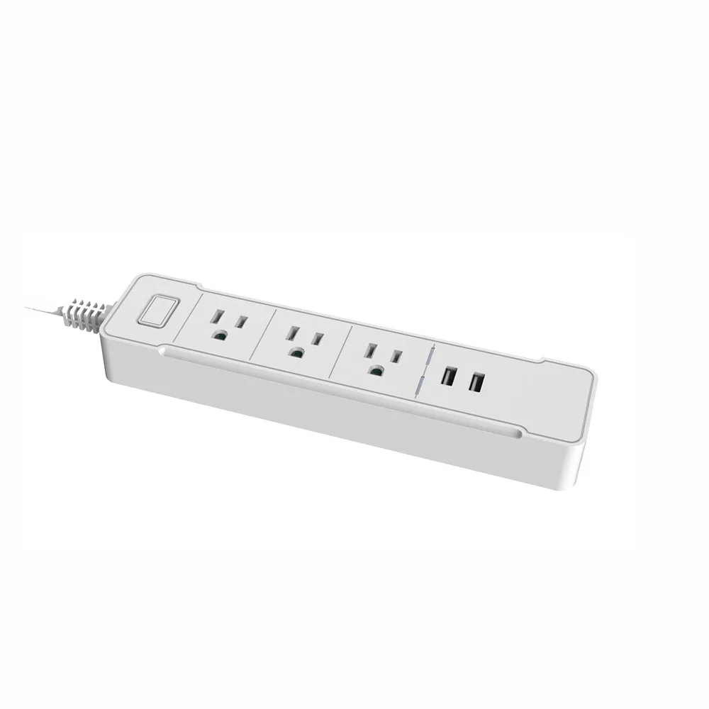 2 Usb Power Strip Outdoor Smart Socket 3 Outlets Extension Eu Us Au Uk