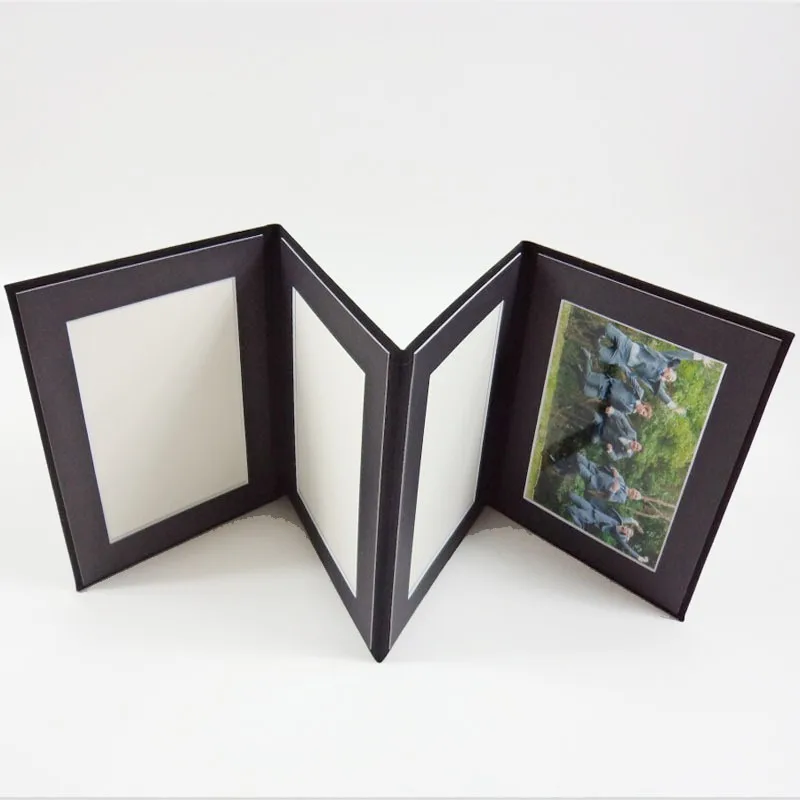 Custom Black Pu Cardboard 4x6 Foldable Picture Photo Frame Buy Pu