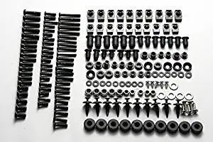 Moto Onfire 132PCS Black Full Fairing Bolt Kit Fasteners Nut Screw For KAWASAKI ZX-11C 90-93