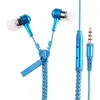 2018 hot sale metal zipper in ear earphones wired earphone with microphone