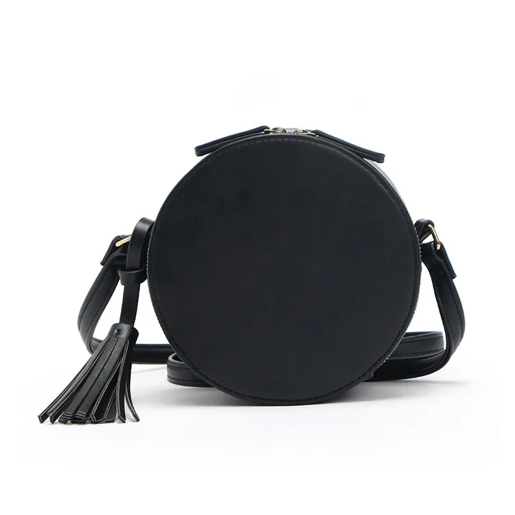 black round sling bag