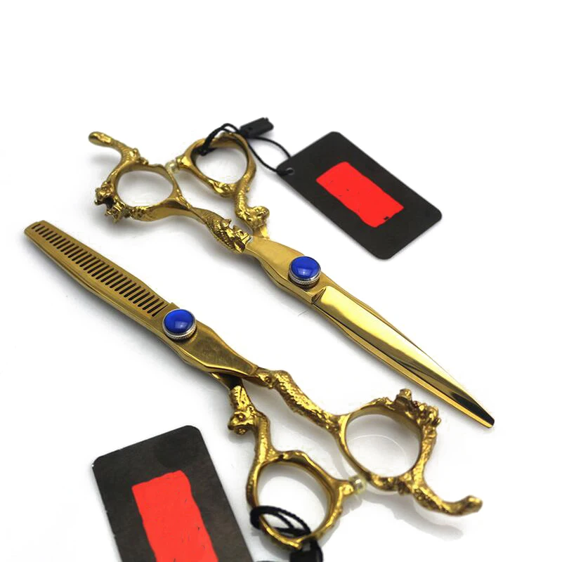 
6 Inches Dragon Design Gold Plating Scissors Hairdressing Scissors .WB100-517 