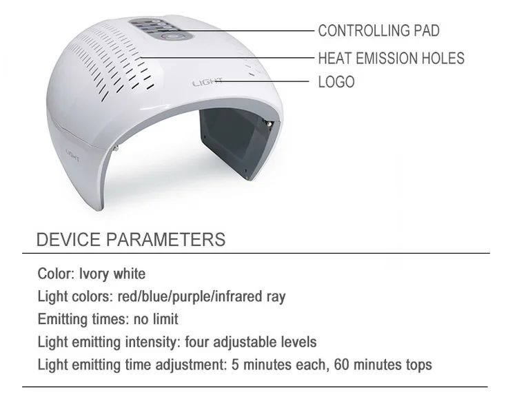 Handheld 4 Color Acne Wrinkle Remover Skin Rejuvenation Spa Mask PDT Led Face Therapy Facial Light Skin Care Led Machine.jpg