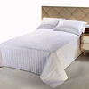 Wholesales plain white 100% cotton stripe sateen queen bed sheet set, sabanas blancas hotel