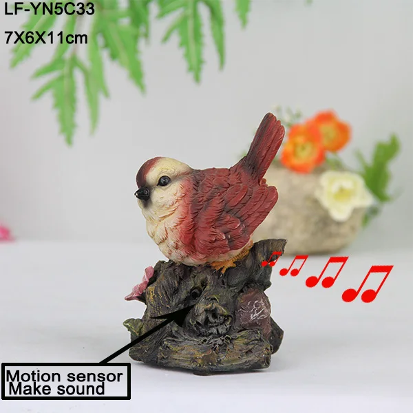 Animal Figures Artificial Birds Singing Decoration Figurine Poyresin