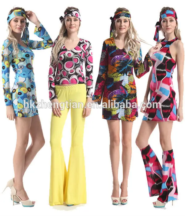 Groovy Girl Costume Kids 60s 70s Outfit Halloween Fancy Dress