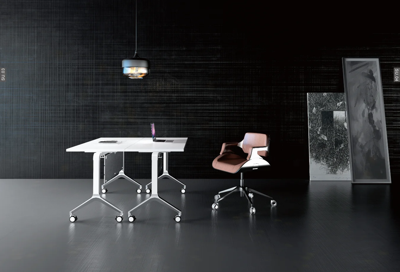 E1 Mdf Conference Work Table Combination Folding Training Desks With