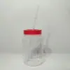 Free Sample 500ml Single Well Juice Cup with Lid and Straw Plastic Water Bottle for Cold Drinking