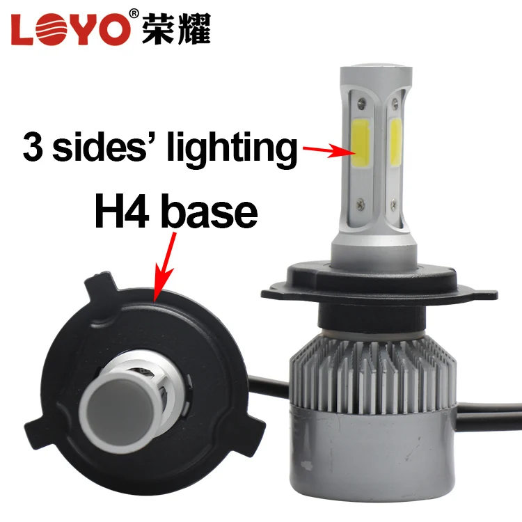 12v Voltage High Power Cob Car Lights Led Headlight H4 - Buy Led ...