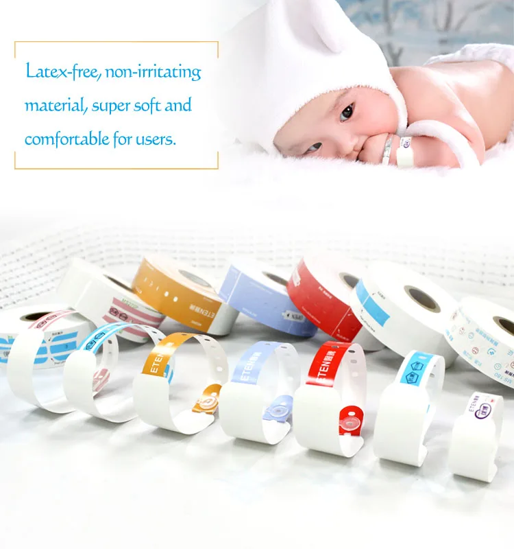 Disposable Medical Bracelet Thermal Printable Super Soft Paper ...