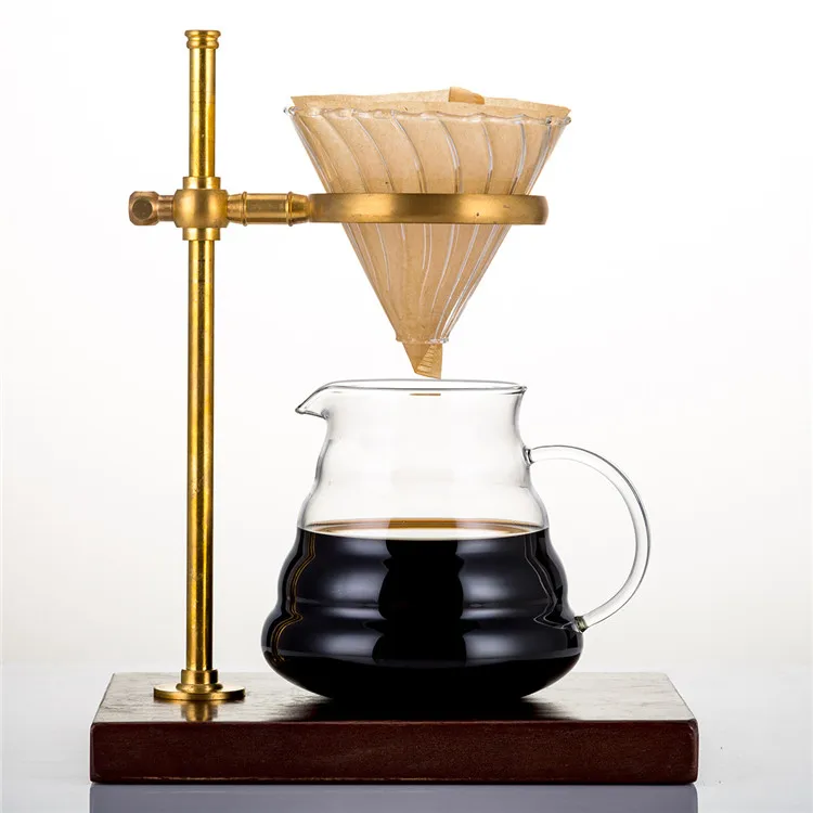 Solid Wood And Brass Made Coffee Drip Rack Buy Coffee Filter Holder