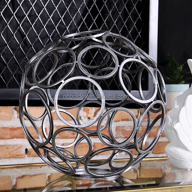 Vintage Oversize Metal Frame Wall Hanging Bronze Decorative Round