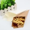 Conical fries box packaged, triangular fries boxes custom packaging with grooves