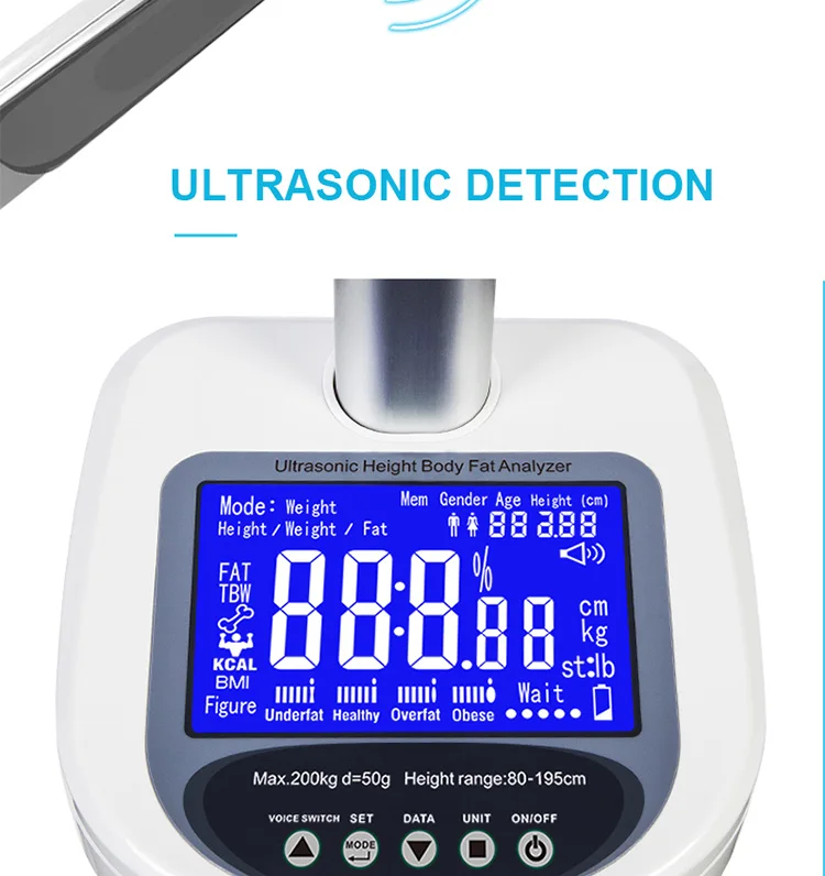 2018 New arrive height and weight measuring scale with voice talking fuctnion