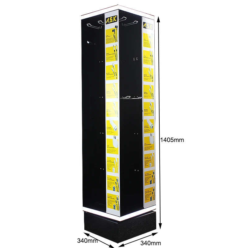 Floor Standing Usb Phone Charger Cable Display Stand Spinning Acrylic