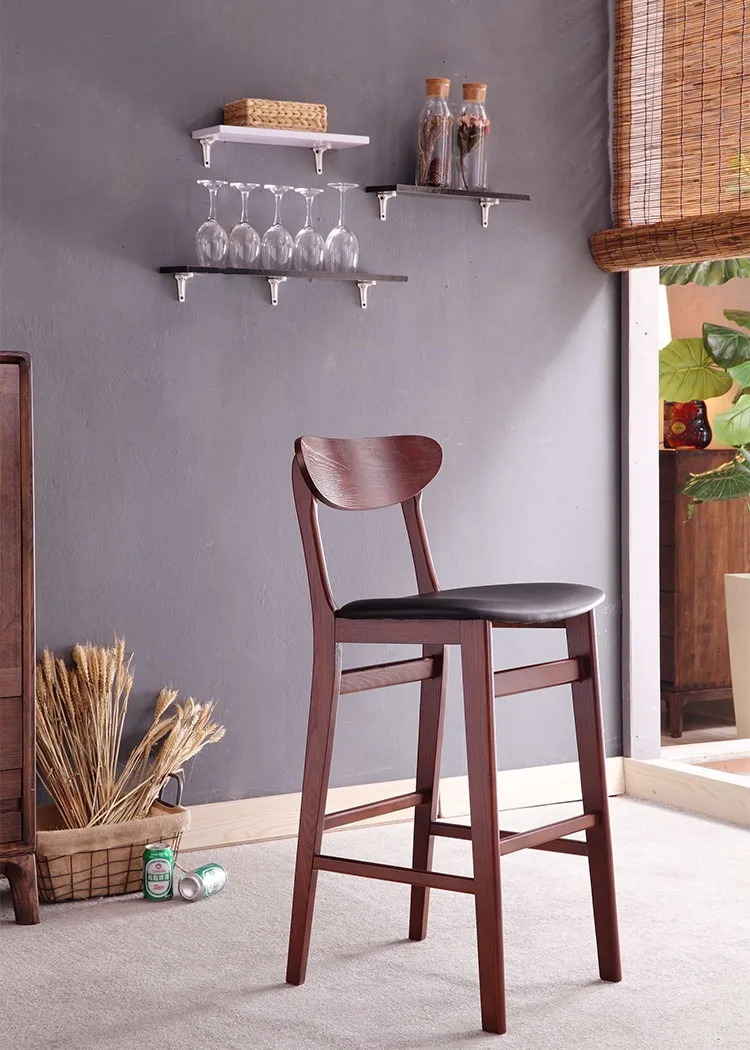 Muebles De Restaurante,Silla De Bar Moderna De Madera Con Asiento De