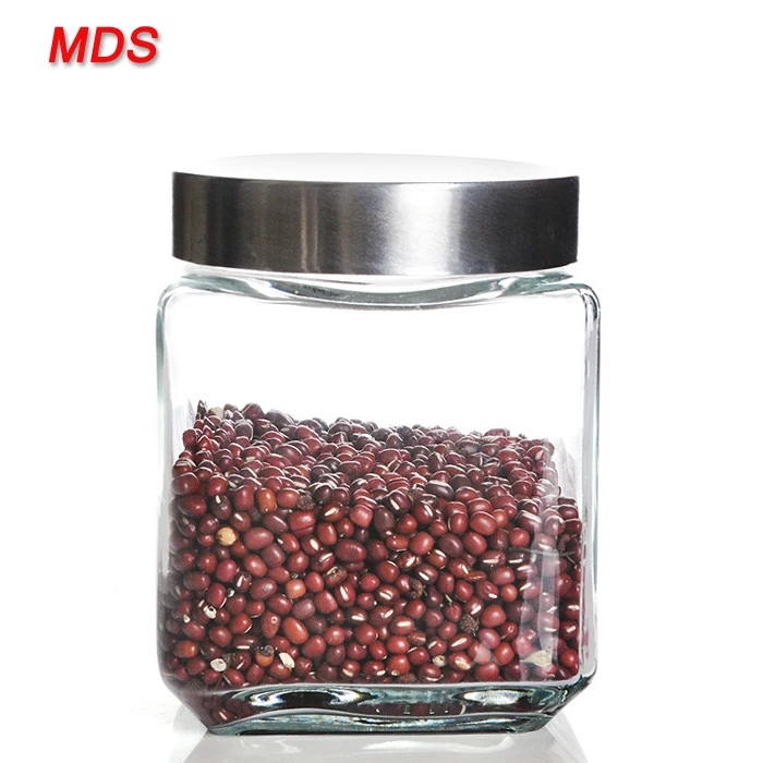 Best Airtight Dried Fruit Storage Cans Square Stackable Glass Jar With Lid Buy Square