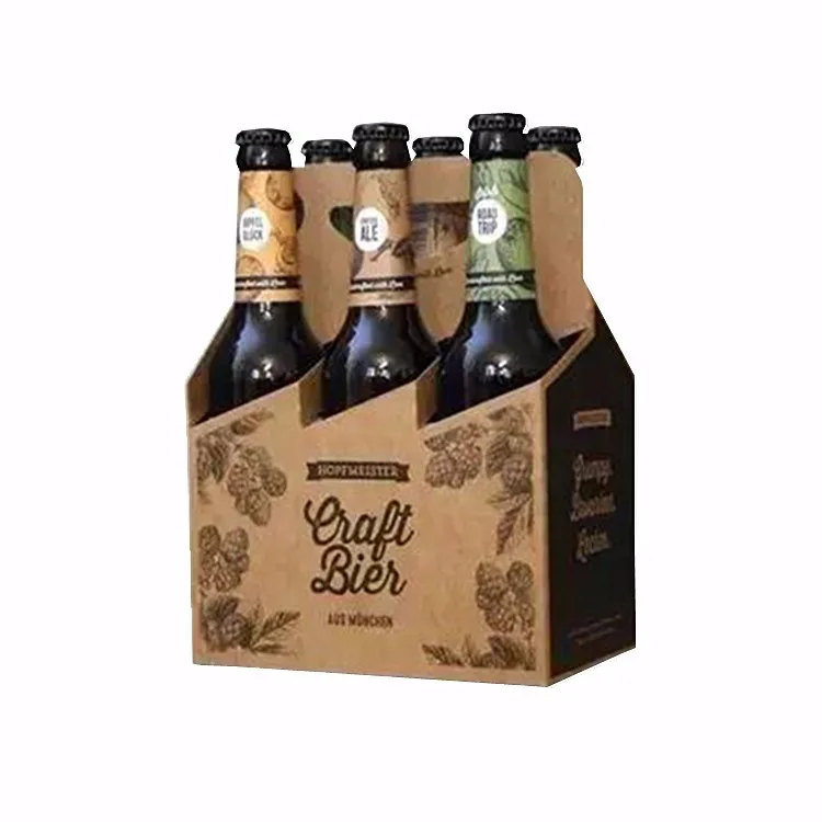 Custom Color Printed Kraft Cardboard Carton Box Bottle Six Pack Beer ...