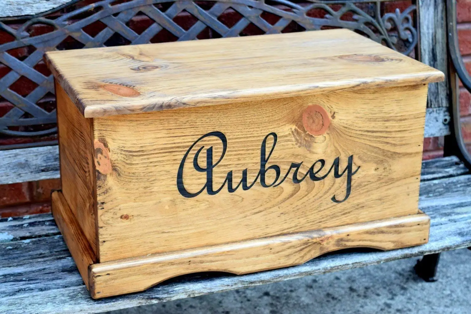 personalized wooden toy chest