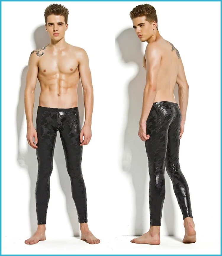 YOOBNG Men's Wet Look Leggings Faux Leather Tight Pants Stretchy Shiny  Trousers Clubwear : Clothing, Shoes & Jewelry - Amazon.com