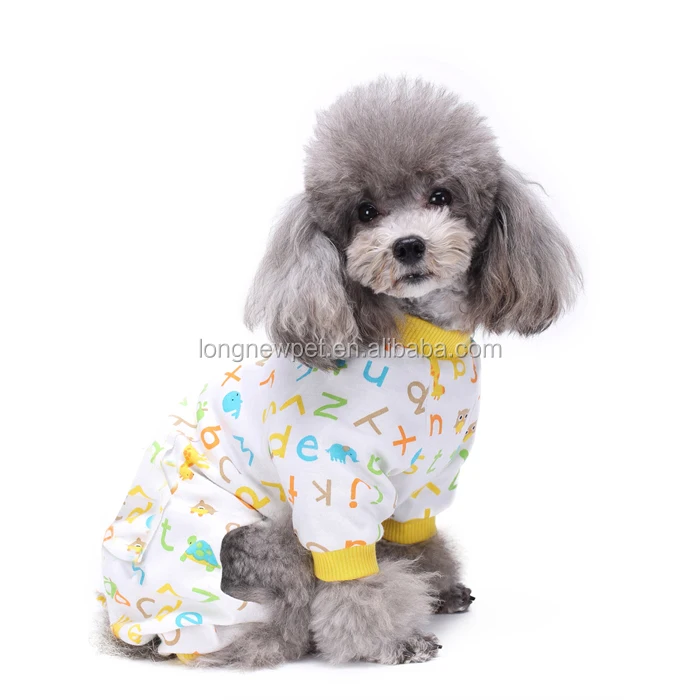 Lucu Kuning Hewan Pola Perempuan Piyama Katun Lembut Kecil Anjing