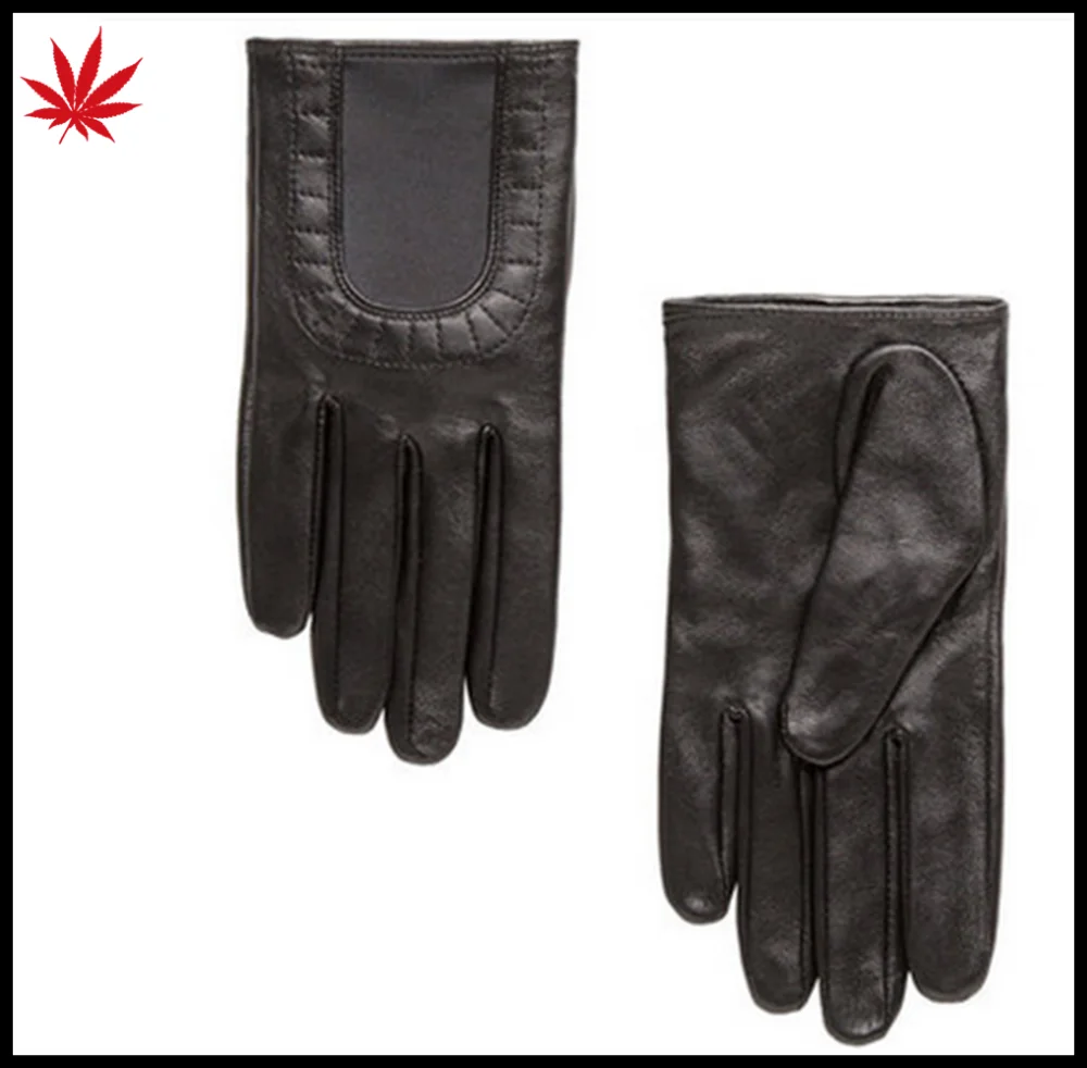 lady leather gloves with elastic binding off of brief short gloves
