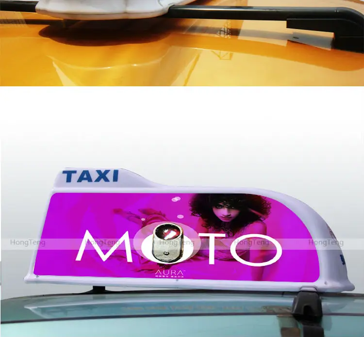 City LED advertising sign board car taxi roof light