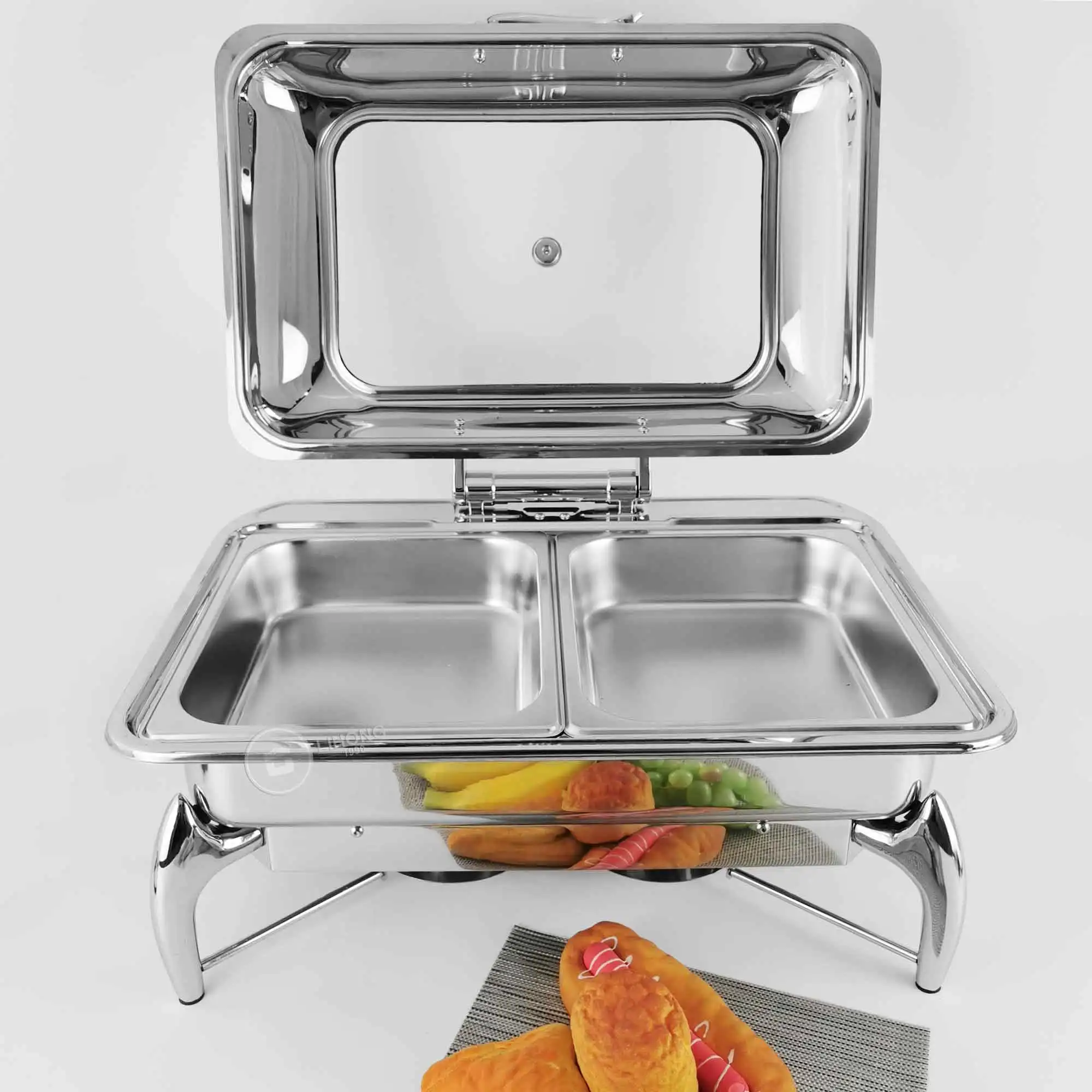 High Quality White Round Ceramic Chafing Dishes With Gold Rose Buy