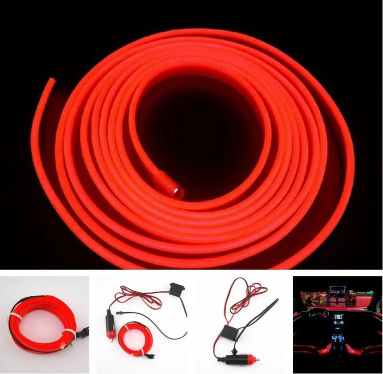 High brightness Iron made free DIY shapes 2.8mm 5.0mm EL neon wire with el wire battery pack